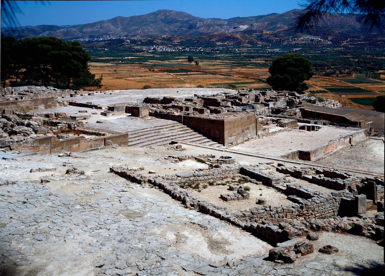 Minoische Zivilisation: Ansicht des westlichen Flügels des Palastes von Phaistos von Minoan