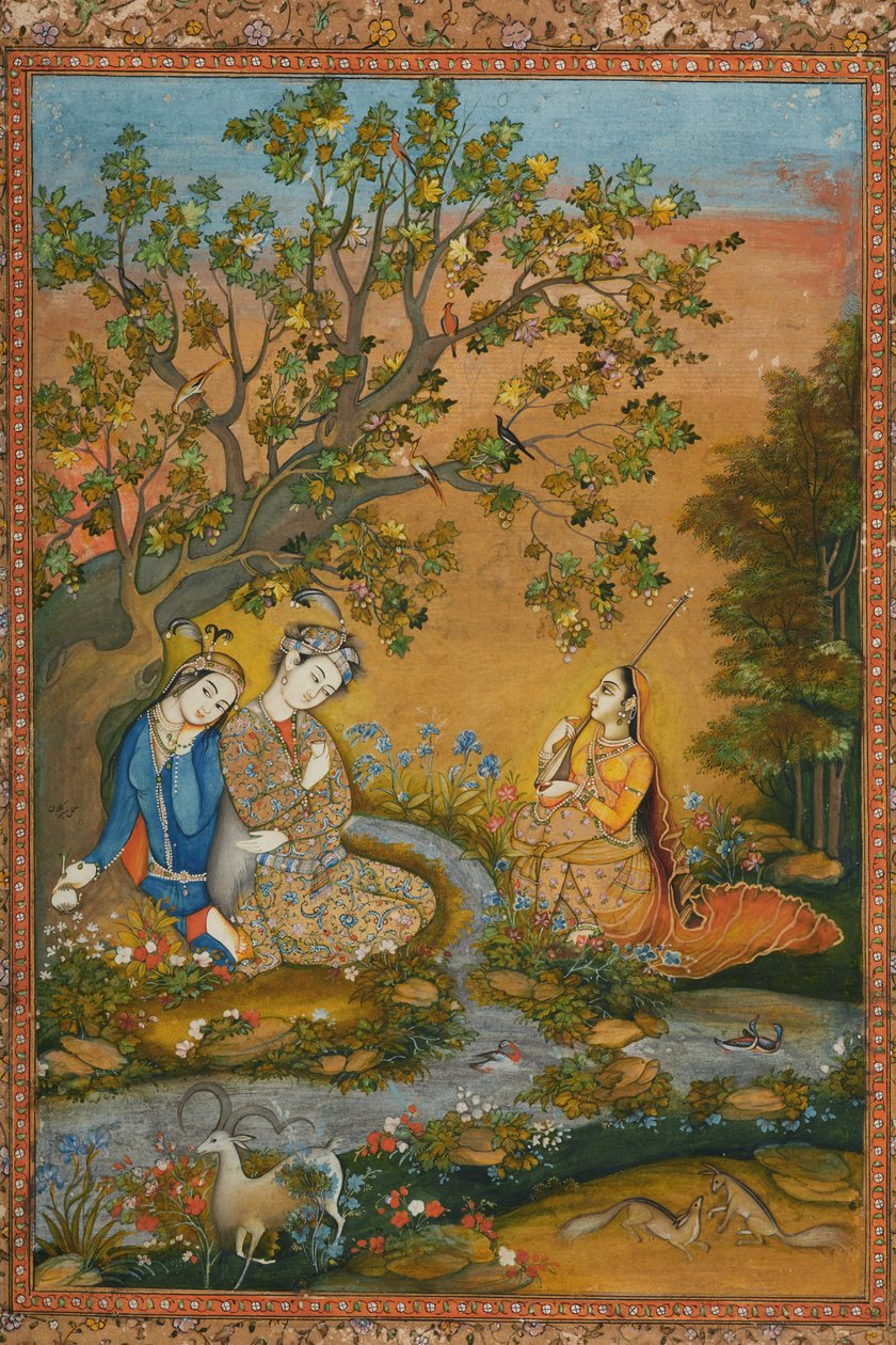 Liebende in einer Landschaft von Mir Kalan Khan