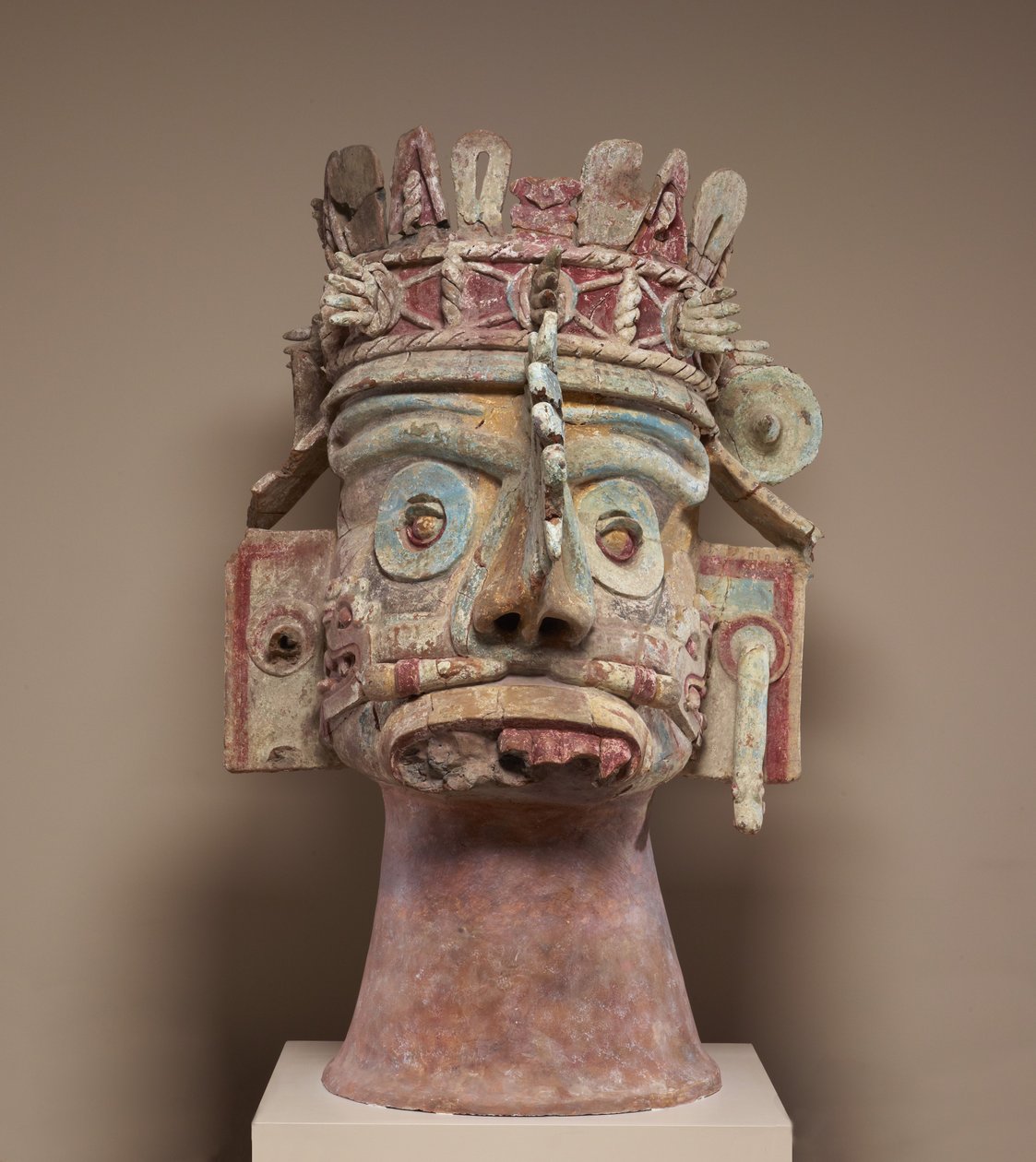 Kopf des Regengottes Tlaloc, Späte Postklassik, ca. 1300-1521 von Mixtec Mixtec