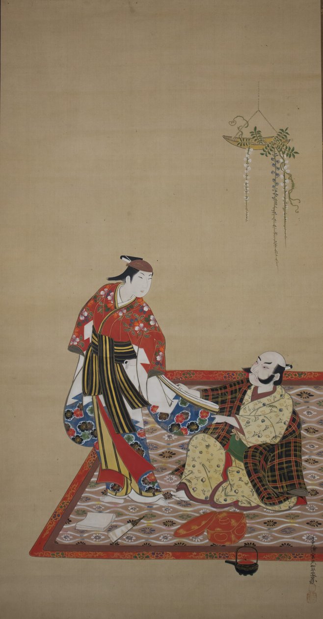 Samurai und Wakashu, frühes 18. Jahrhundert von Miyagawa Issho