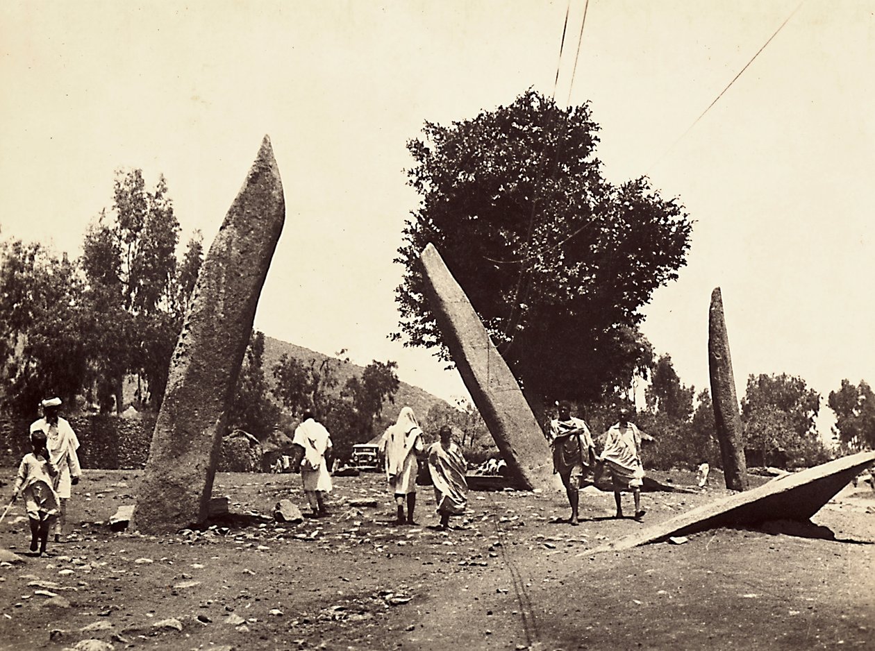 „Ein Imperium aufbauen“ im faschistischen Zeitalter: Standort, an dem einst der Obelisk von Axum stand, jetzt nach Rom verlegt, 09/05/1936 von Modestino Baldinetti