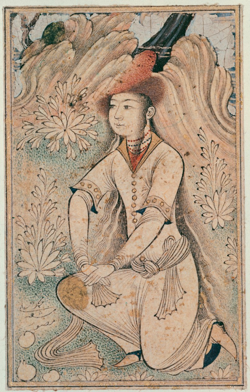 Mädchen mit Pelzmütze, Qazvin-Schule, Safawiden-Dynastie von Mohammedi