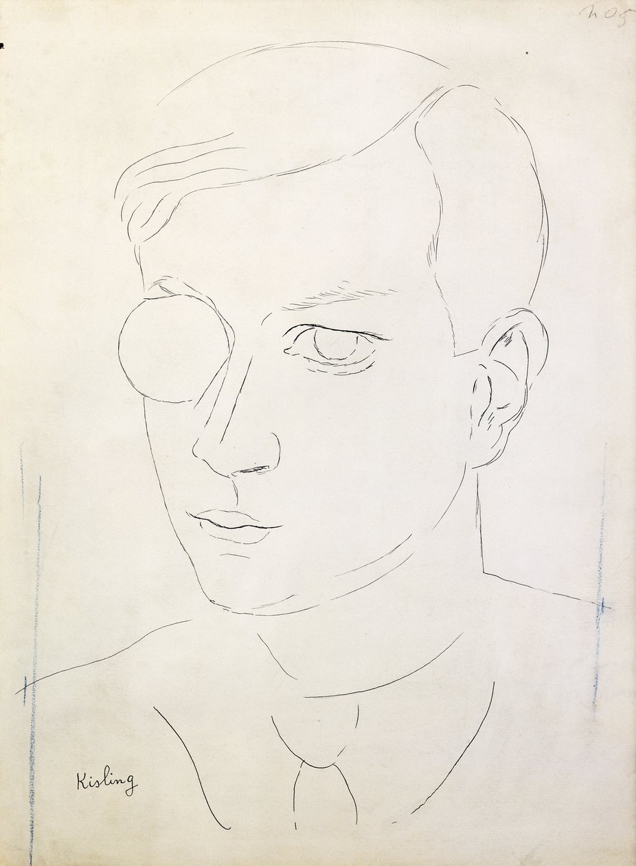 Porträt von Tristan Tzara von Moise Kisling