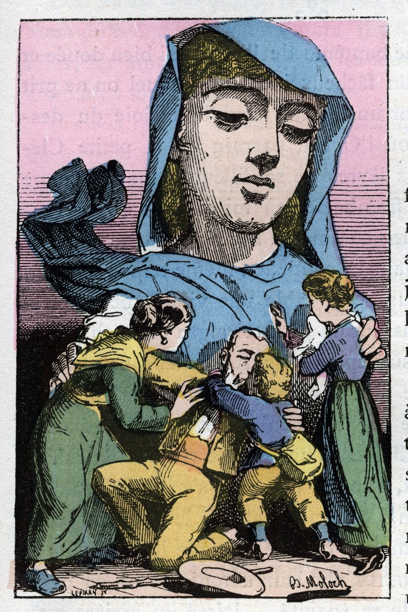 Allegorie der Amnestie im 19. Jahrhundert in „Le Trombinoscope“ von Touchatout, Karikatur von B. Moloch von 1882 (1849-1909). Private Sammlung. von Moloch