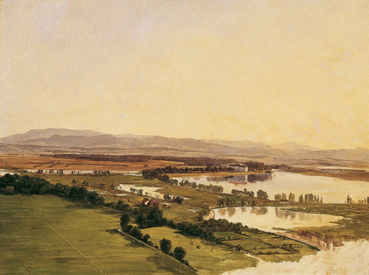 Landschaft mit Schloss Inzersdorf (gegen den Anninger) von Monogrammist J.P.