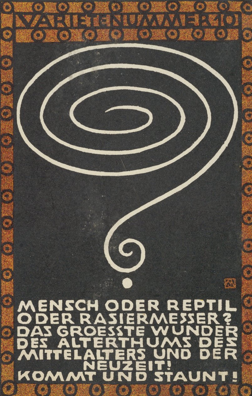 Varieté-Nummer 10: Mensch oder Reptil oder Rasiermesser, 1907 von Moritz Jung