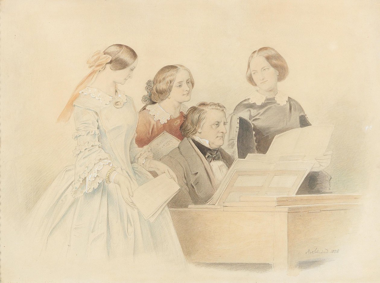 Die Probe mit Franz Lachner von Moritz Ludwig von Schwind