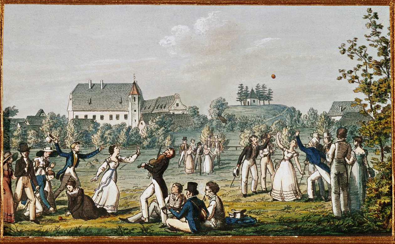 Ein Ballspiel in Atzenbrugg (Radierung) von Moritz Ludwig von Schwind