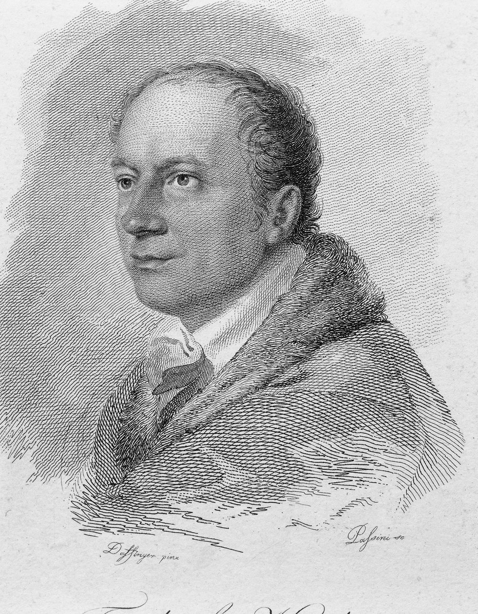 Porträt von Friedrich Kind, graviert von Passini (Gravur) von Moritz Michael (after) Daffinger