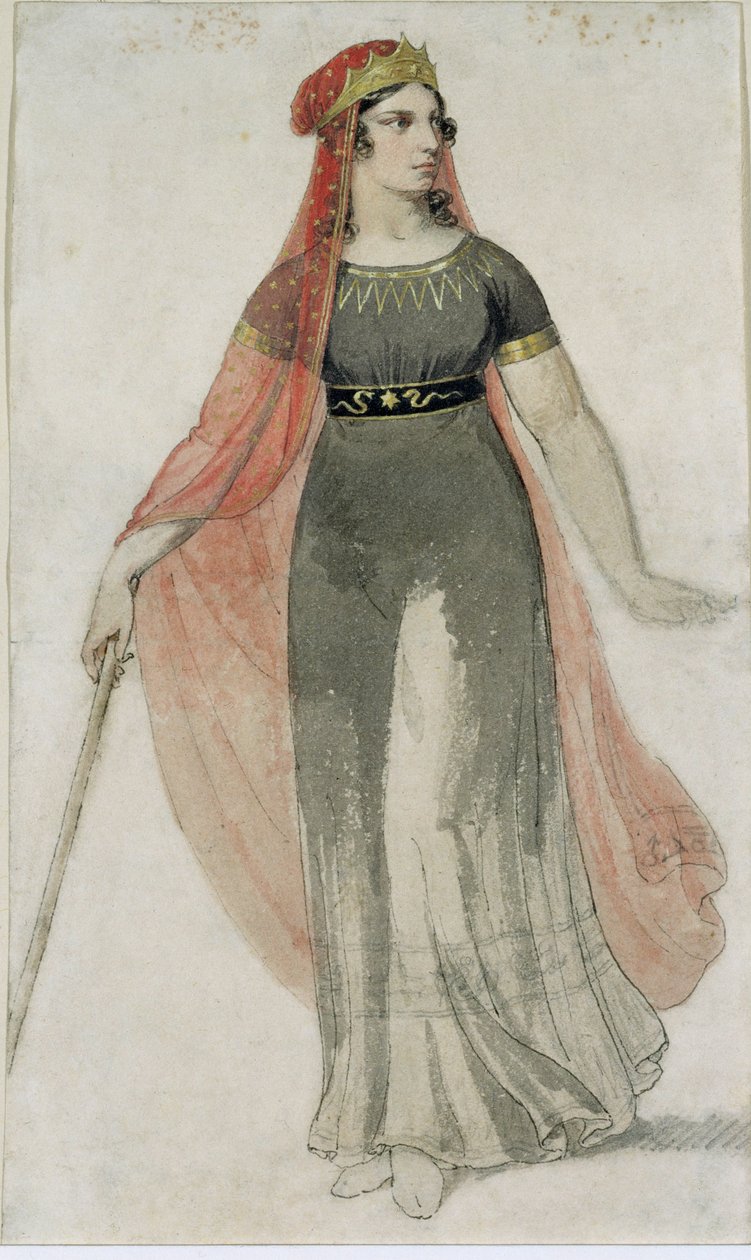 Kostümentwurf für Medea, Heldin eines Stücks von Franz Grillparzer von Moritz Michael Daffinger
