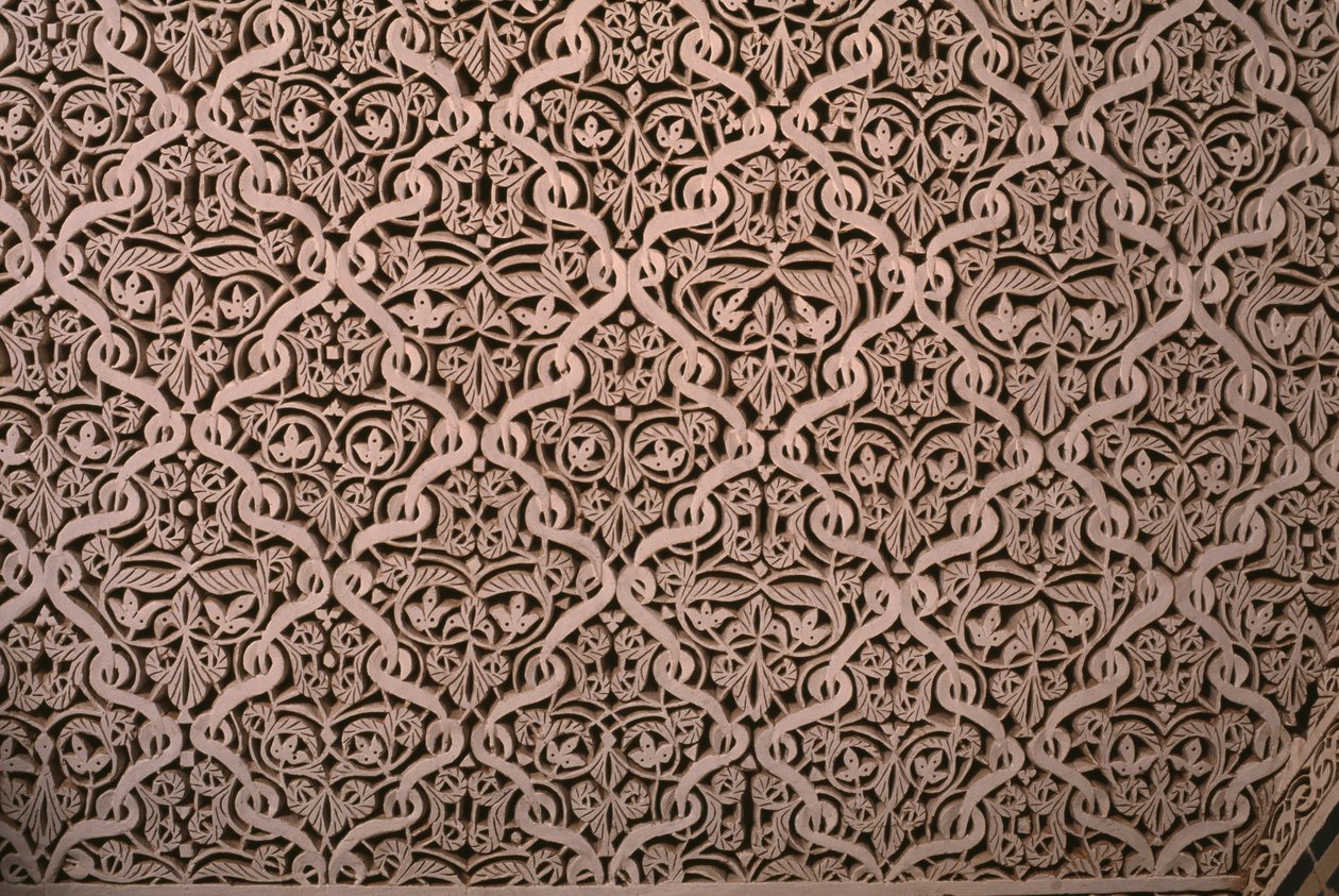 Kasbah von Thamiel Glaoui, Stuck, Detail (Keramik) von Moroccan School