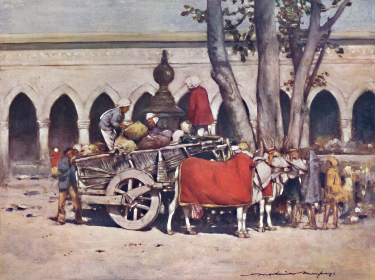Szene vor dem Bahnhof während des Delhi Durbar, 1903 von Mortimer L Menpes
