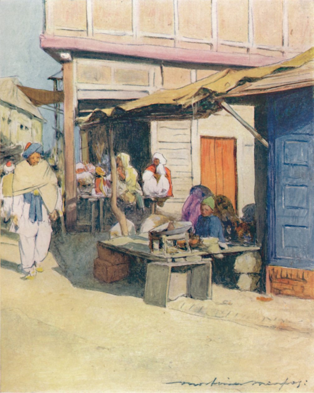 Eine Straßenecke, Peshawur, 1905 von Mortimer Ludington Menpes