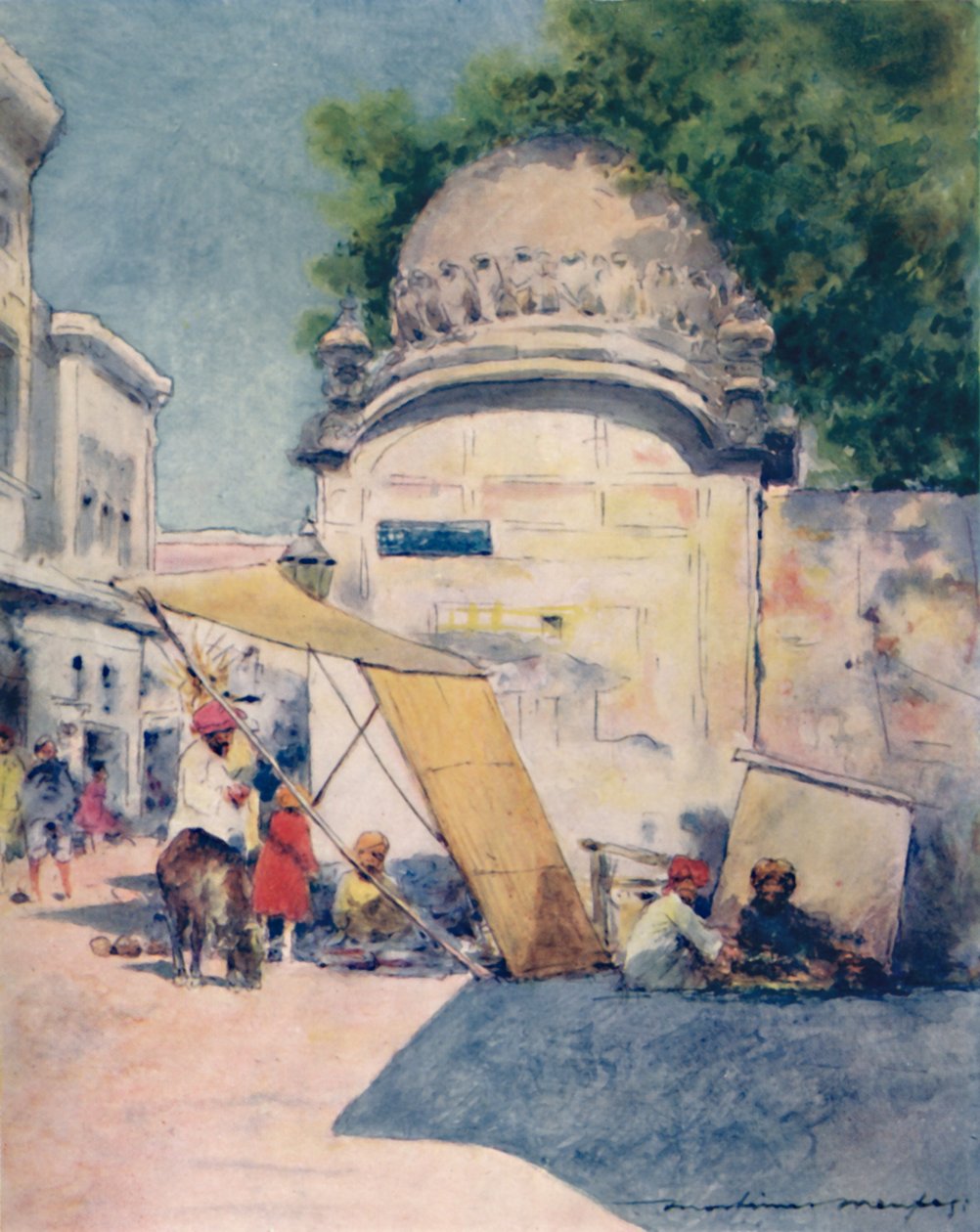 An einer Straßenecke, Amritsar, 1905 von Mortimer Ludington Menpes