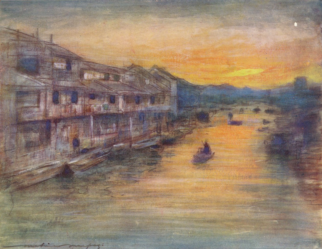 Am Großen Kanal, Osaka, ca. 1887, 1901 von Mortimer Ludington Menpes