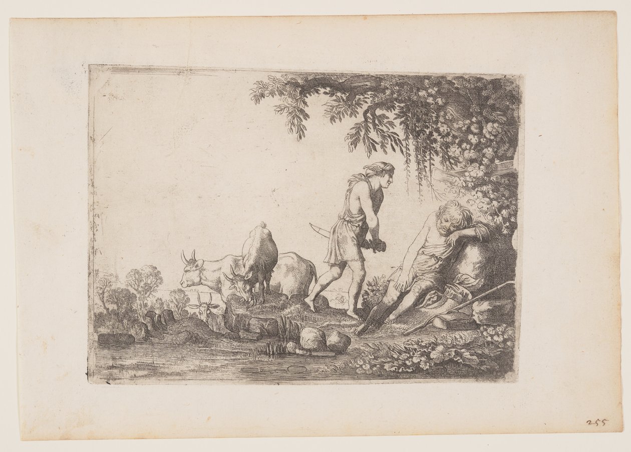 Merkur tötet Argus, aus Die Geschichte von Merkur und Argus von Moses van Uyttenbroeck