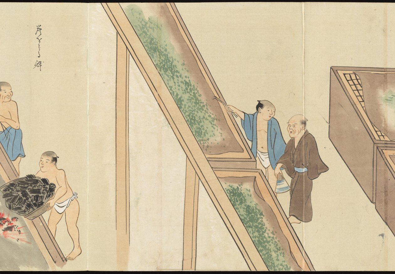 Illustrationen der Uji-Tee-Produktion von Motonari Sait?