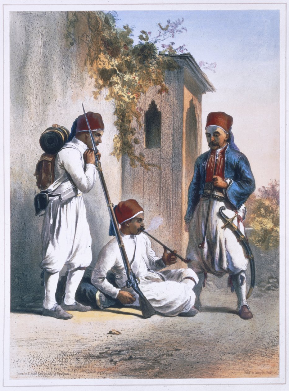 Nizamior, reguläre Truppen der türkischen Armee in Kanka, Ägypten, 1848 von Mouilleron