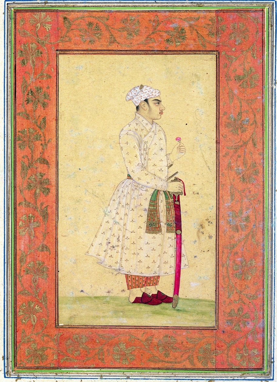 Ein junger Edelmann des Mogulhofes, aus dem Large Clive Album von Mughal School