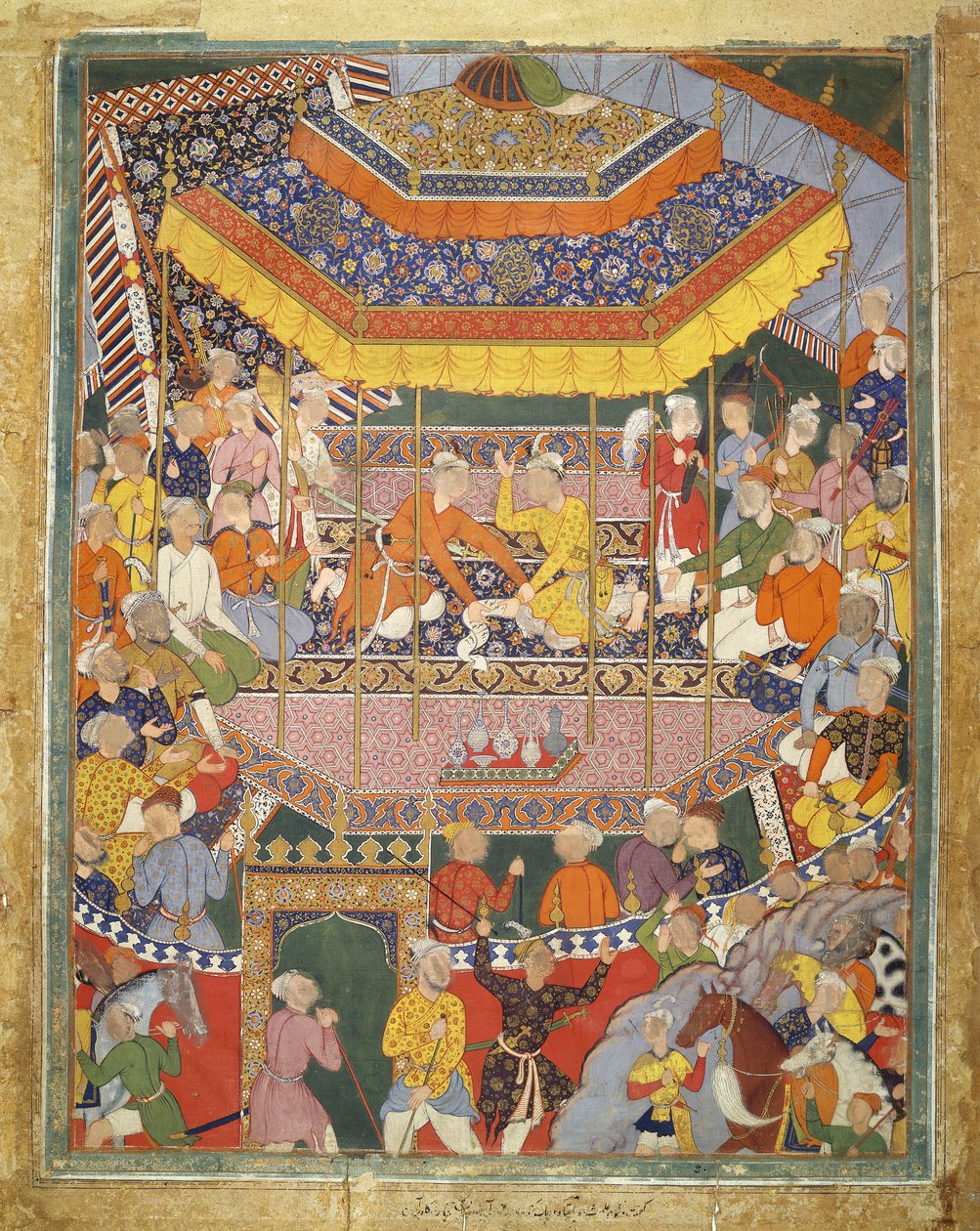 Alamshah spricht mit Qubad, Illustration aus dem Hamza Nama, ca. 1555-57 von Mughal School