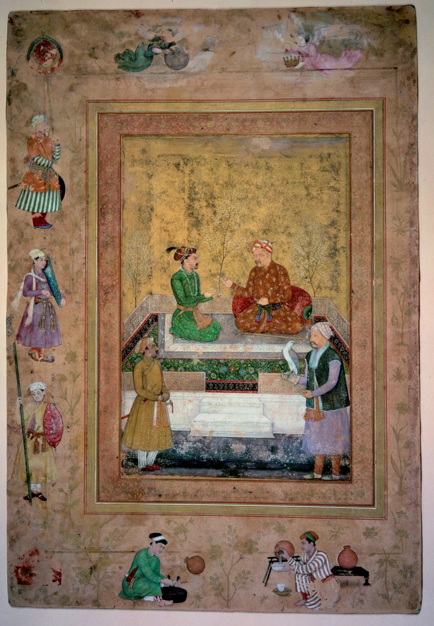 Kunst Indien: Akbar (1542-1605) und sein Sohn Jahangir (1569-1627) von Mughal School