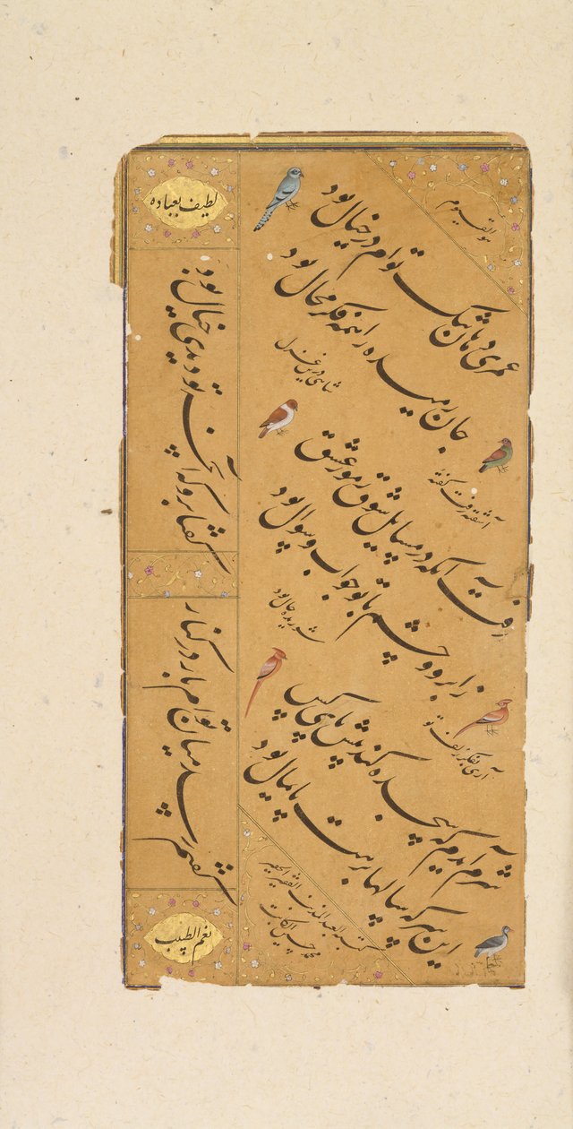 Seite der Kalligraphie, späte 16. Jahrhundert von Muhammad Husayn al Katib