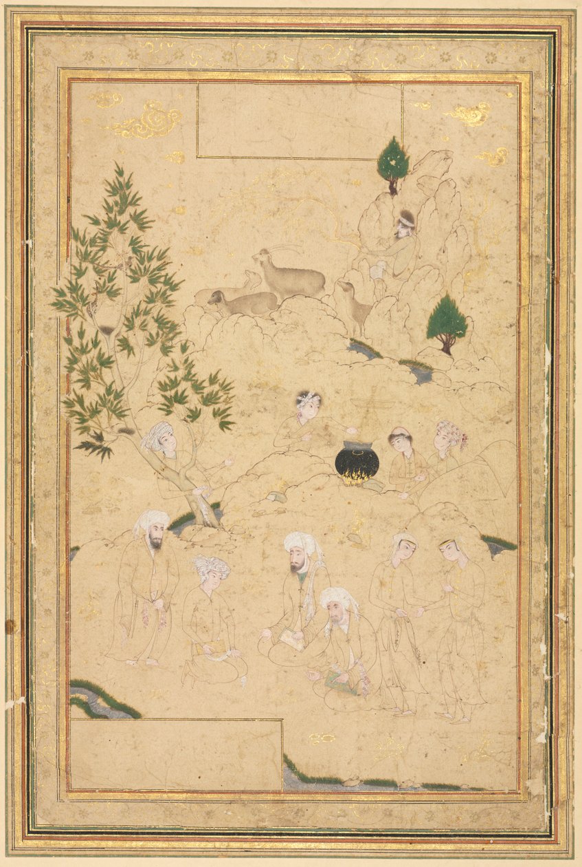 Picknick in den Bergen, Einzelillustration von Muhammadi