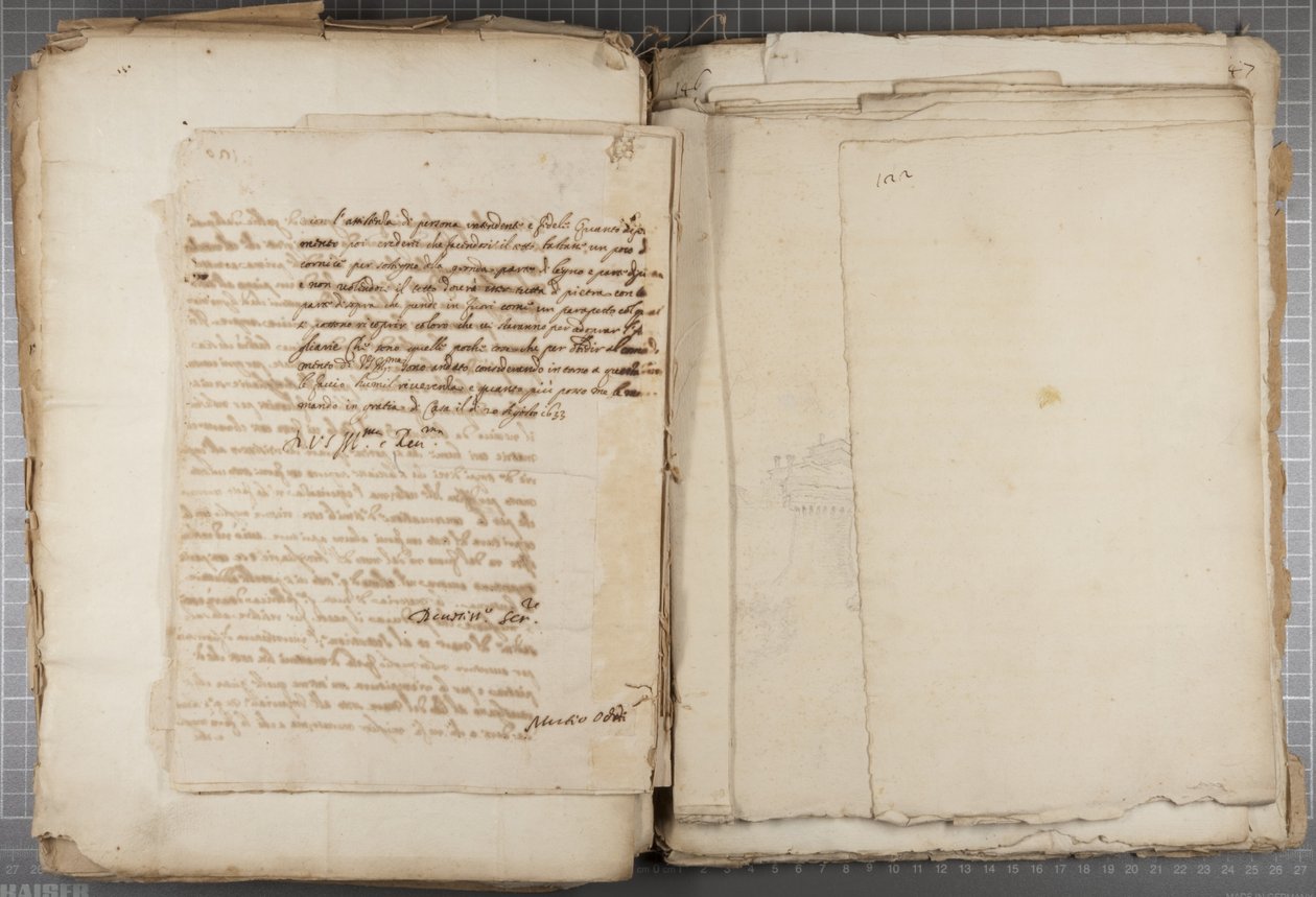 Portfolio von Zeichnungen von Mutio Oddi aus Urbino und anderen, p120, verso, ca. 1635-40 von Muzio Oddi