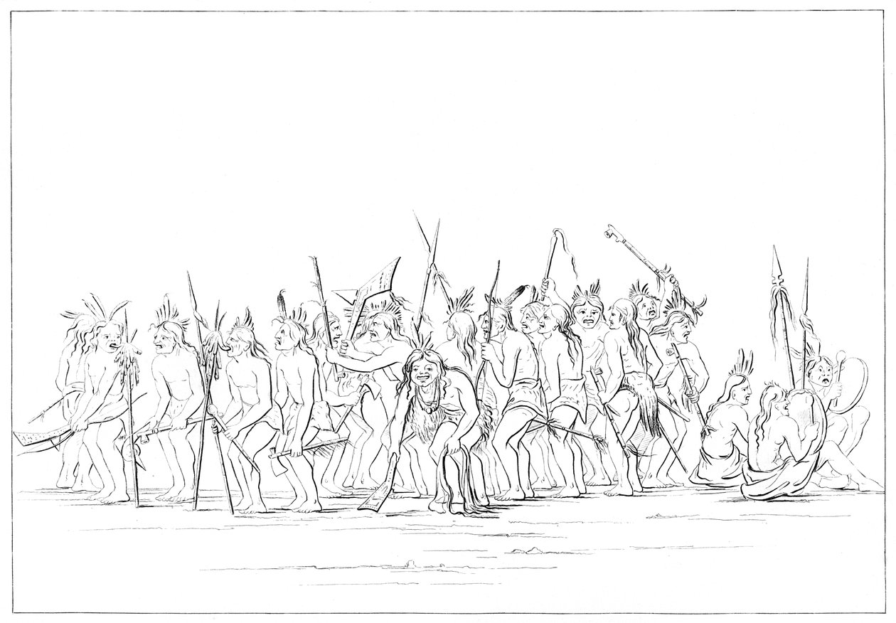 Hundetanz der Sioux, 1841 von Myers and Co