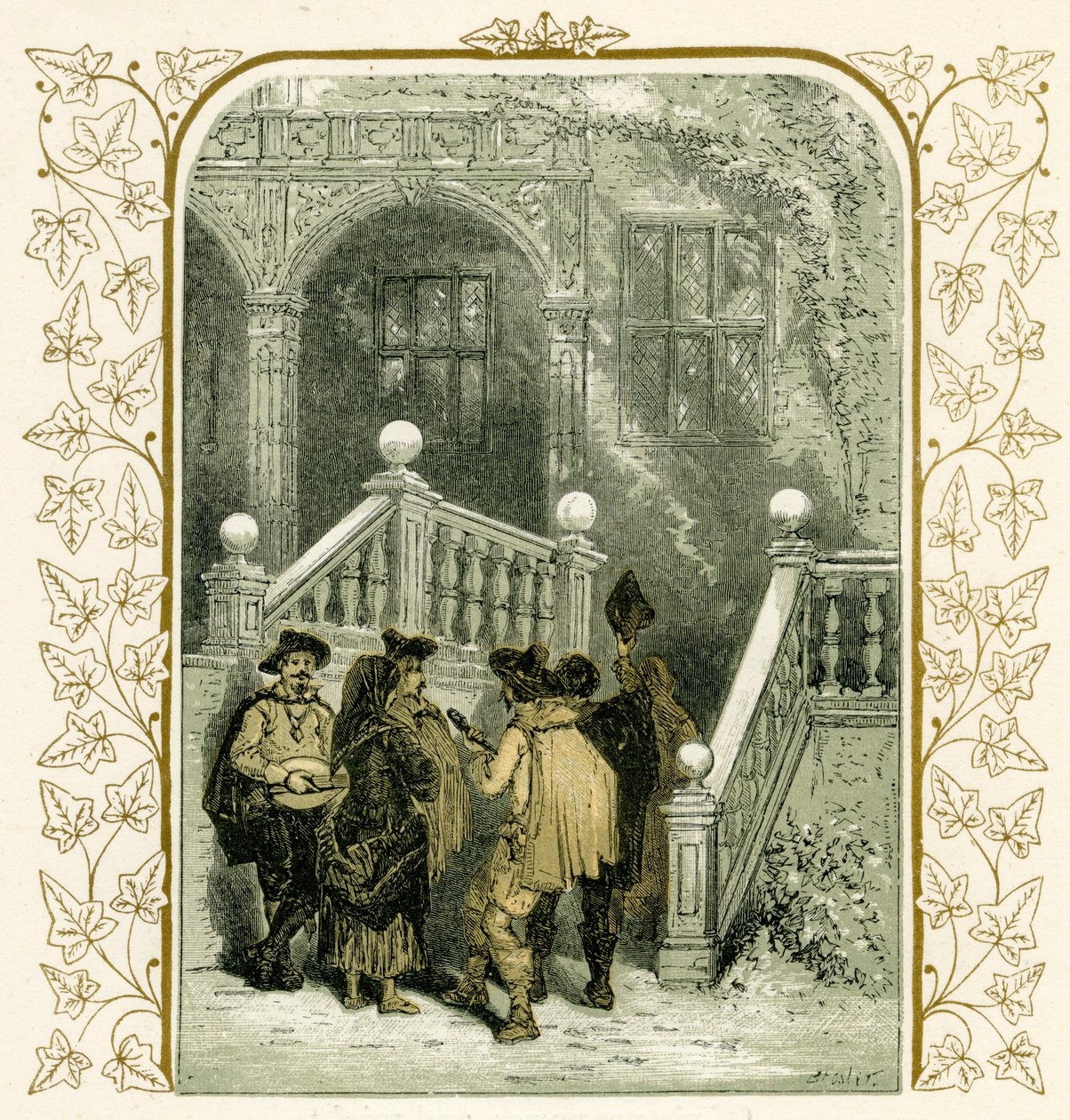 Weihnachtssänger - Illustration von Birket Foster von Myles Birket Foster