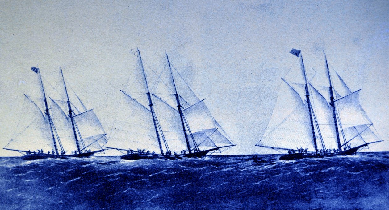 Das große Ozean-Yacht-Rennen zwischen der Henrietta, Fleetwing & Vesta von N. and Ives, J.M. Currier