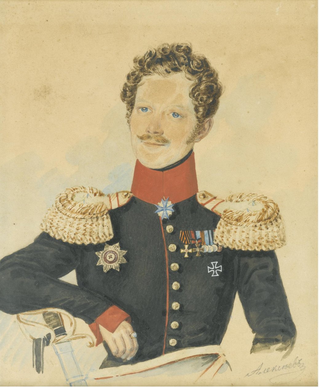 Porträt von Yegor Fyodorovich Meiendorf 1794-1879 von N. M. Alexeyev