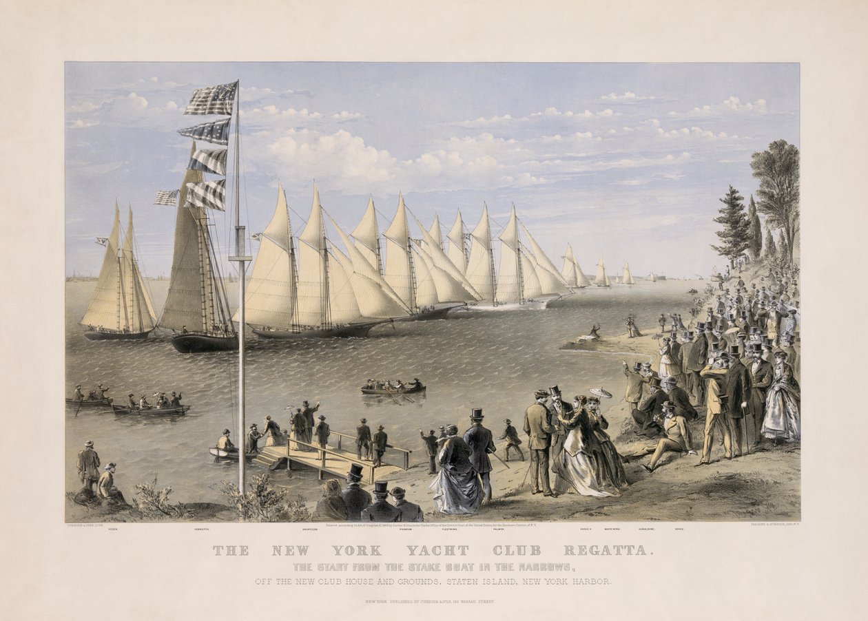Die Regatta des New York Yacht Club von Currier and Ives