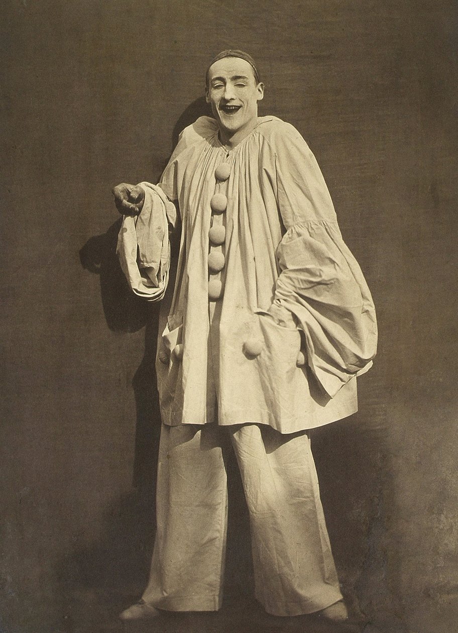 Pierrot Lachend (französischer Mime Charles Deburau), Foto von Gaspard-Felix Tournachon alias Nadar, ca. 1855 von Nadar