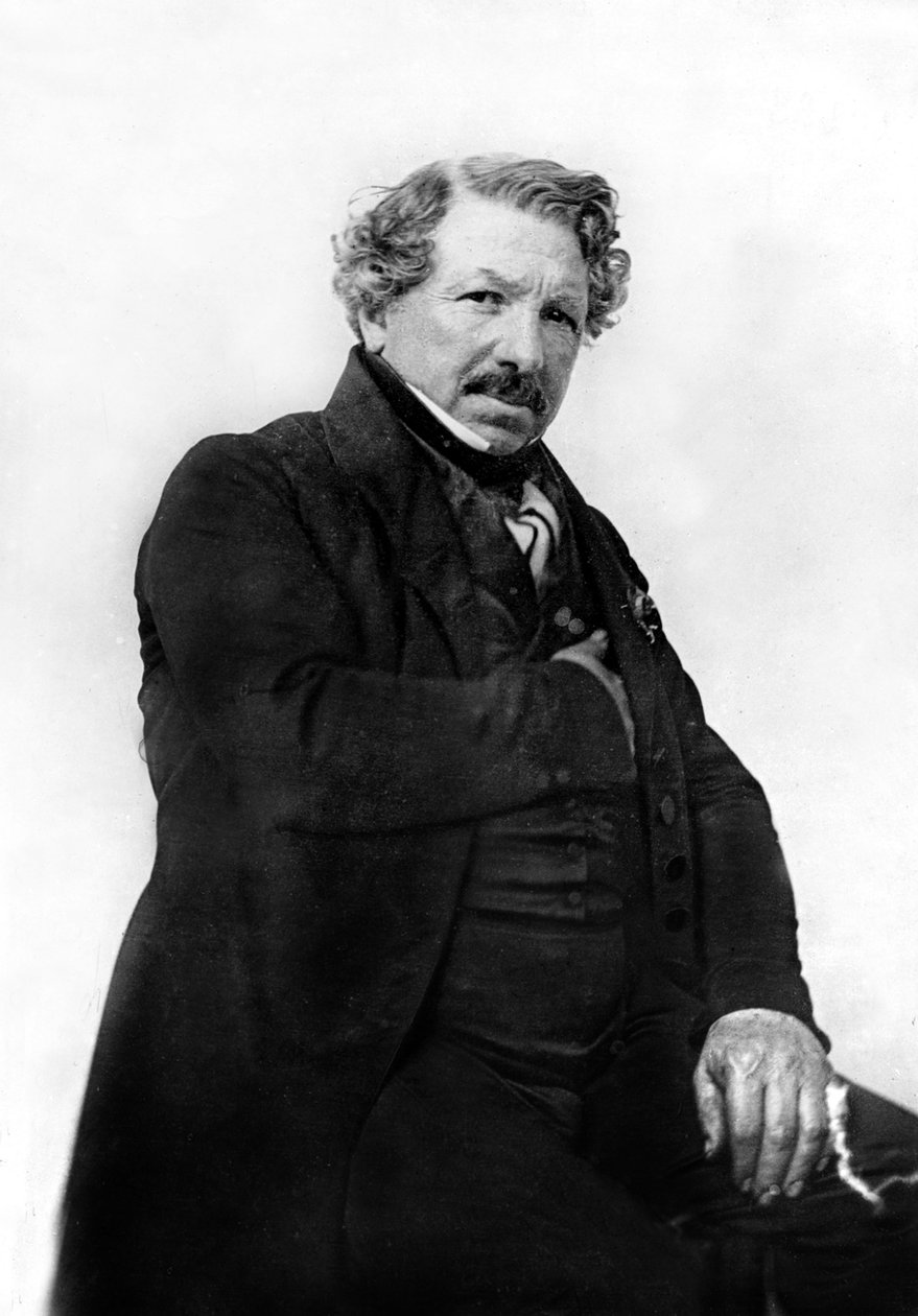Französischer Maler, Erfinder des Dioramas und des Daguerreotyps (1837), Mit-Erfinder der Fotografie (1839), Bild von Nadar von Nadar
