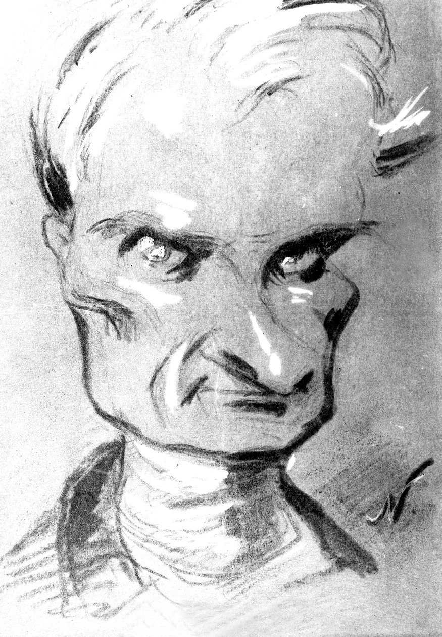 Porträt des französischen Schriftstellers Prosper Merimee (1803-1870), Zeichnung von Nadar von Nadar