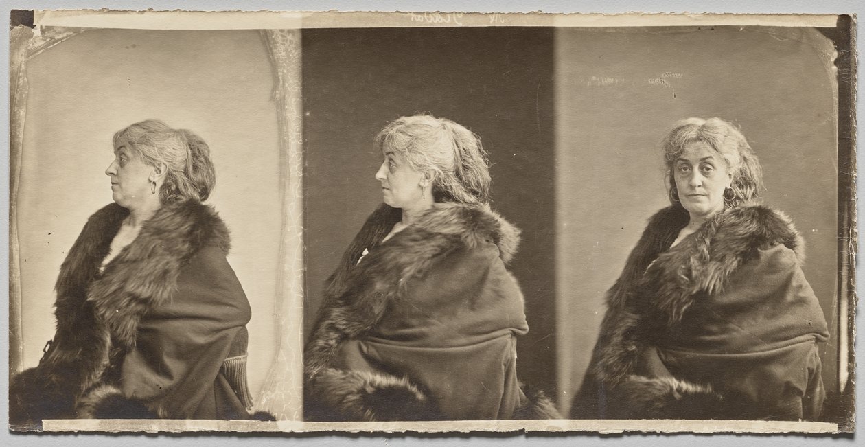 Porträt von Ernestine Nadar, der Frau des Künstlers, mit Pelzstola von Nadar