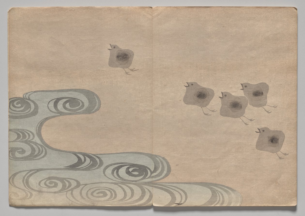 Szene aus dem Kōrin Bilderbuch (Band 1) von Nakamura Hochu