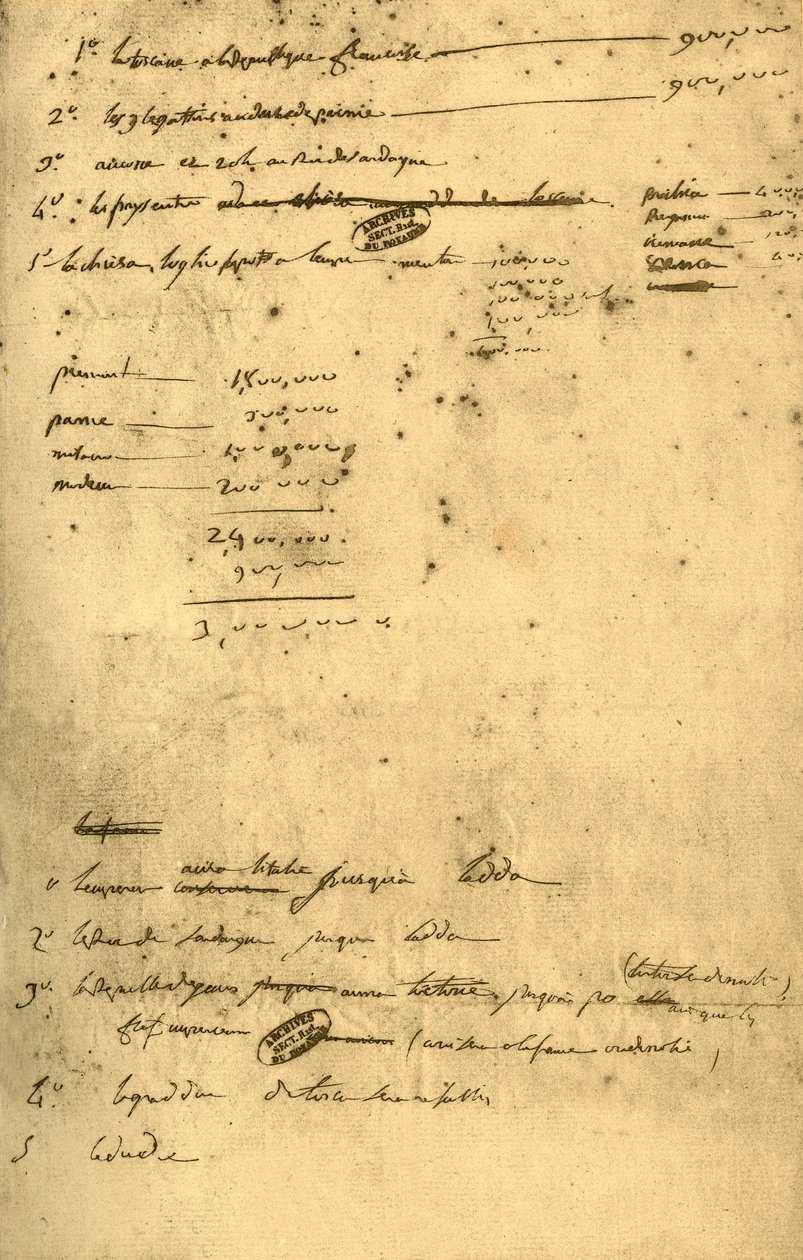 Notizen zum Vertrag von Leoben, März 1797, 1921 von Napoleon Bonaparte I