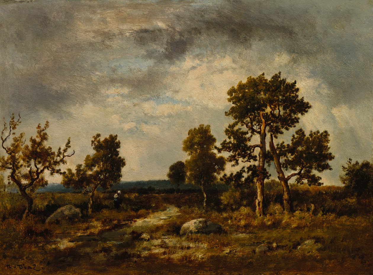 Pfad in der Nähe des Vipernteichs, Wald von Fontainebleau von Narcisse Diaz de la Pena