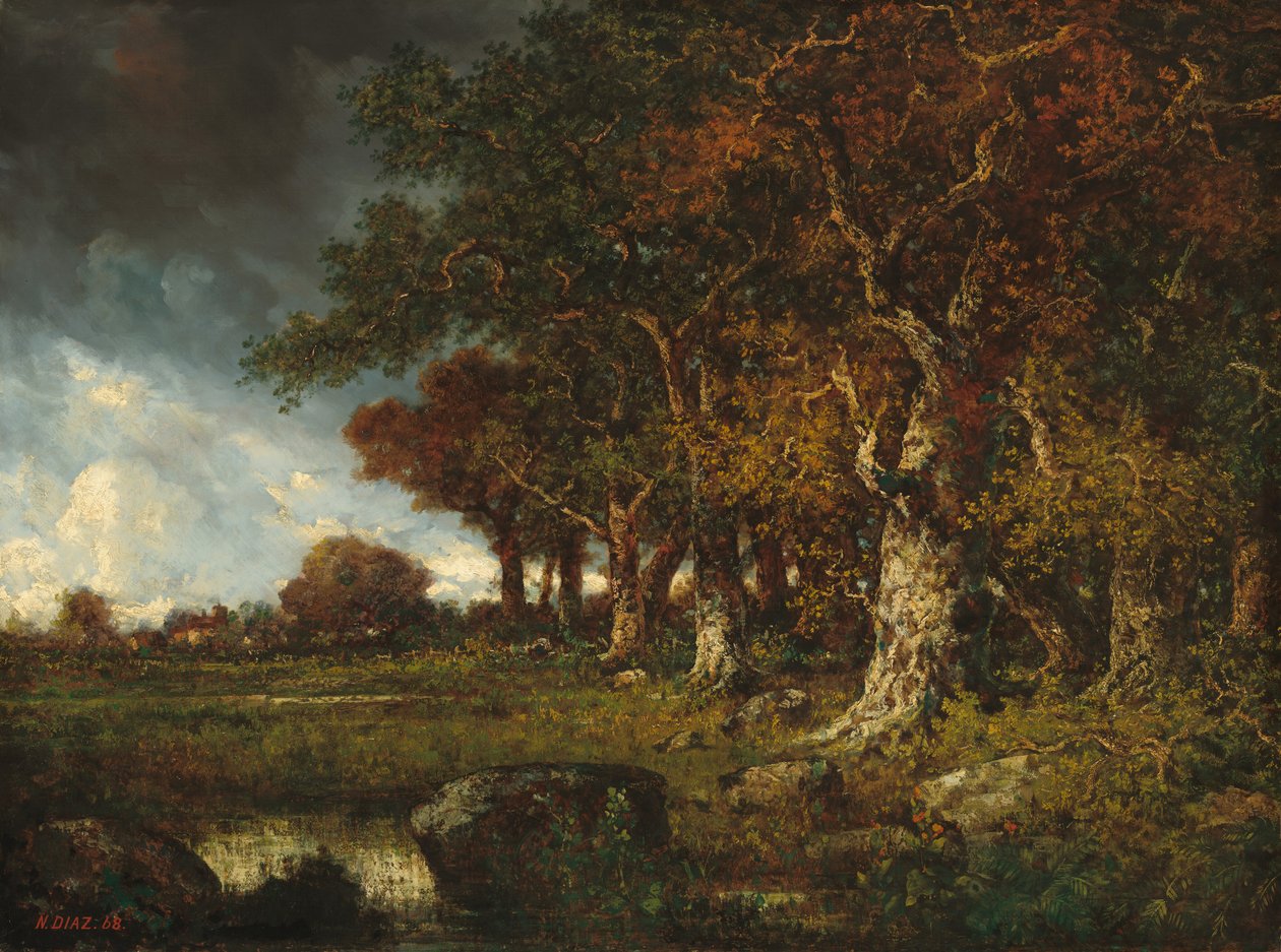 Der Waldrand bei Les Monts-Girard, Fontainebleau, 1868 von Narcisse Virgile Diaz de la Peña