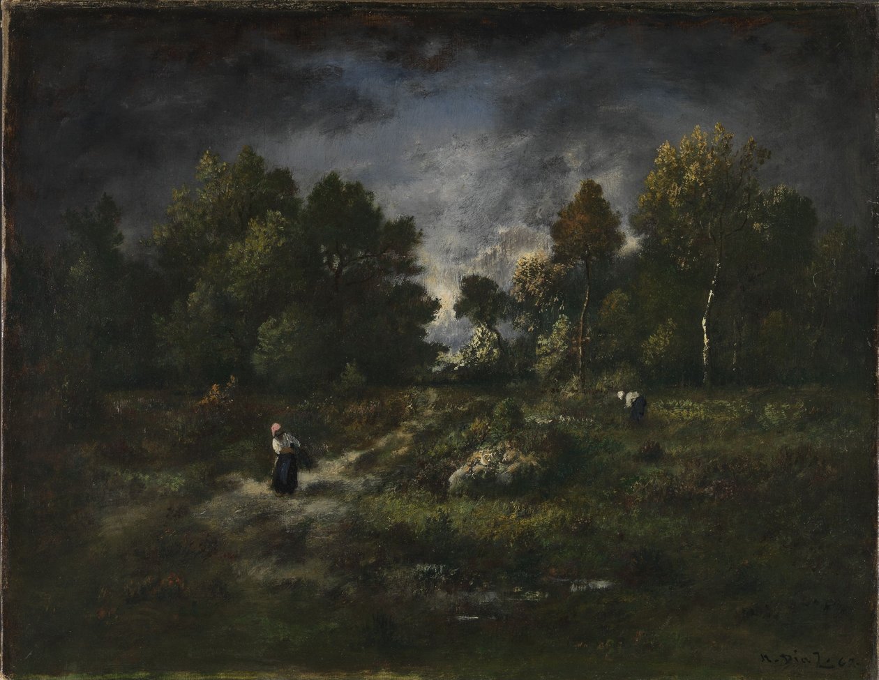 Waldlandschaft mit Holzsammlern von Narcisse Virgile Diaz de la Peña