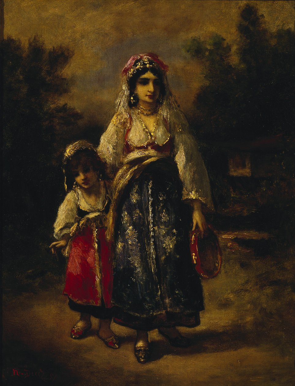 Frau und Mädchen von Narcisse Virgile Diaz de la Peña