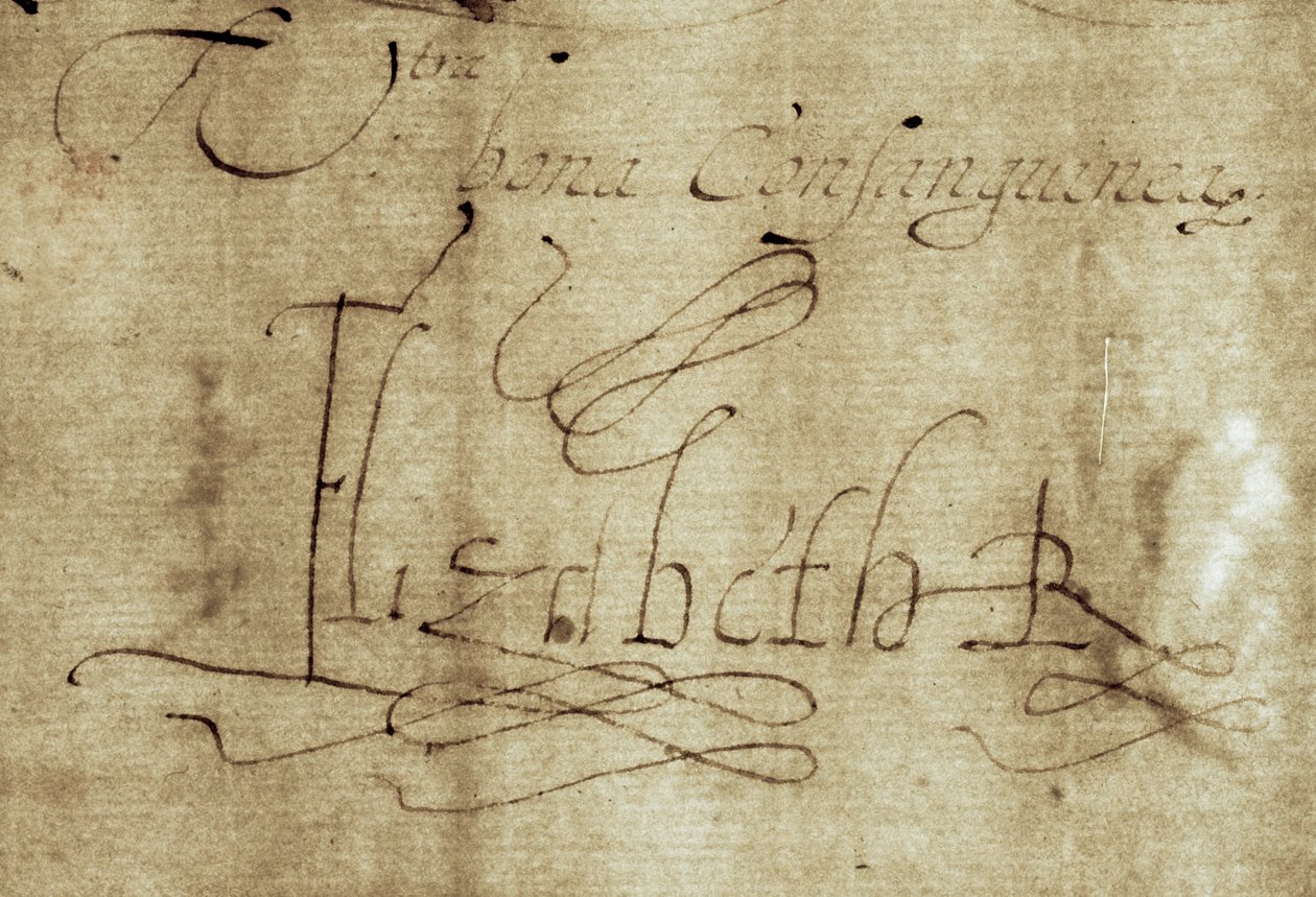 Unterschrift Elizabeth R für Königin Elizabeth I von Nathan Benn