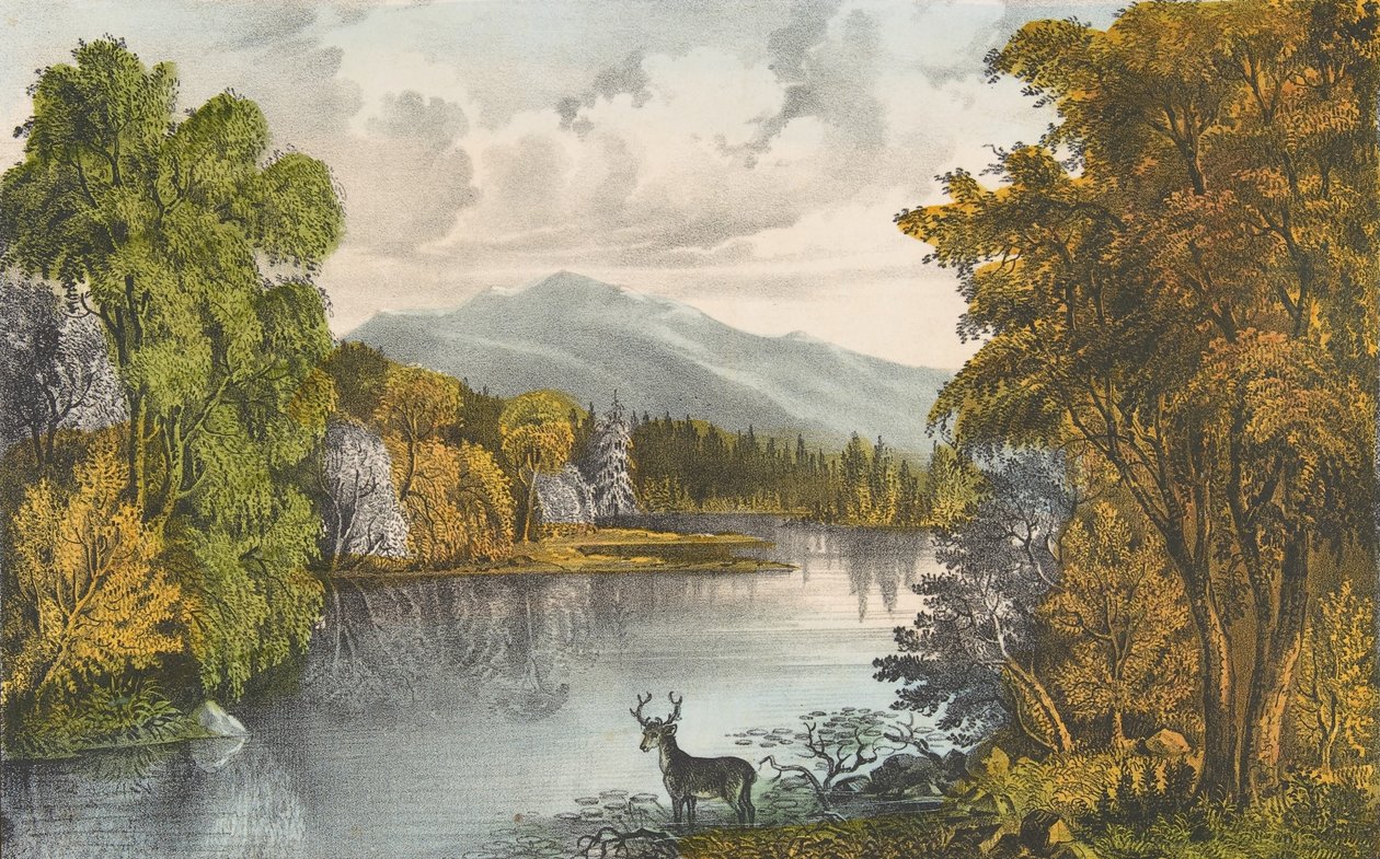 Moosehead Lake, Maine, 1857-72 von Currier and Ives