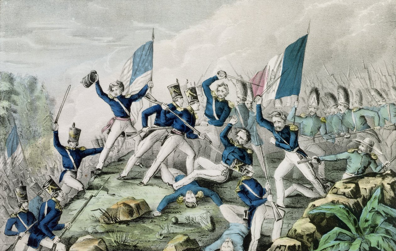 Sturm auf die Höhen von Cerro Gordo, 1847 von Nathaniel Currier