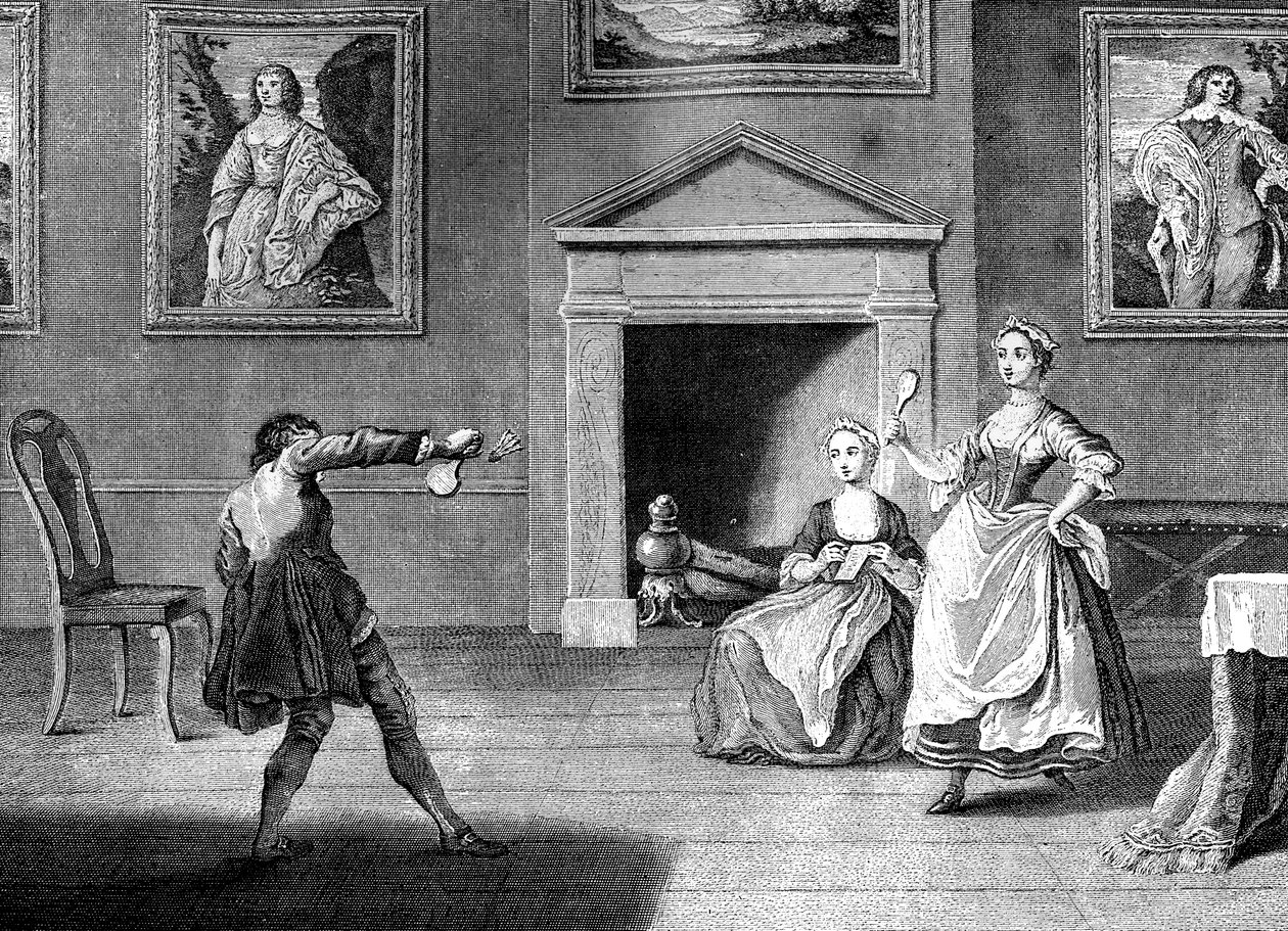 Federball und Federballschläger, 1743 von Nathaniel Parr