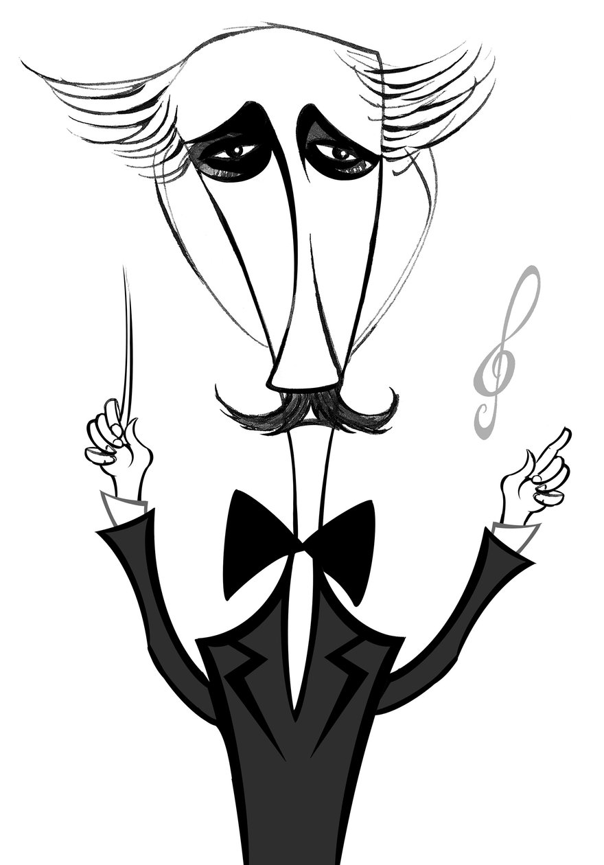 Arturo Toscanini, Karikatur von Neale Osborne