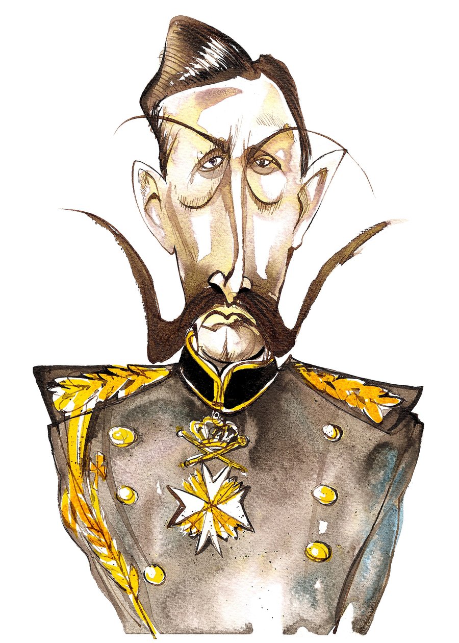 Wilhelm II., Kaiser von Deutschland; König von Preußen (1859-1941); Farbkarikatur von Neale Osborne