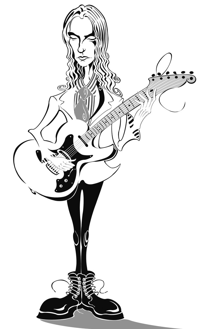 Aimee Mann - Karikatur - Amerikanische Sängerin und Bassistin, geboren 1960 von Neale Osborne